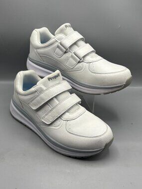 Propét Ultima Strap Walking Shoes Men's Leather 14 White Padded Collar MAA363L